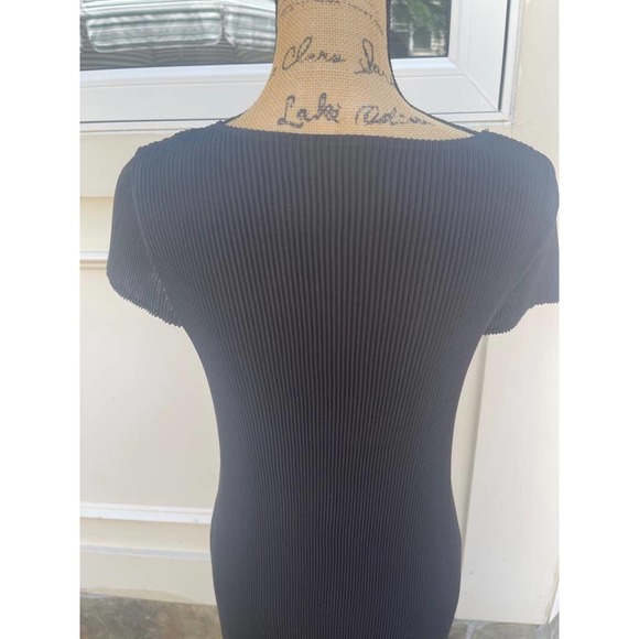 VANITE COUTURE BLACK PLEATED FABRIC BLACK DRESS SIZE ONE SIZE (DR900 - Picture 4 of 8